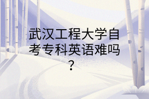 武汉工程大学自考专科英语难吗？